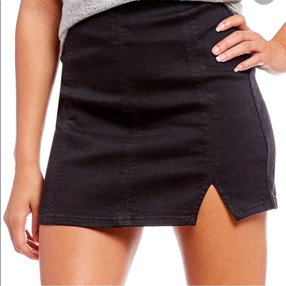 Free People Femme Fatale Denim Mini Skirt - Picture 1 of 13